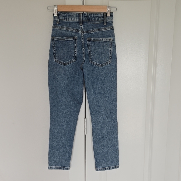 ASOS Distressed Mid Blue Mom Jeans - Picture 3 of 3